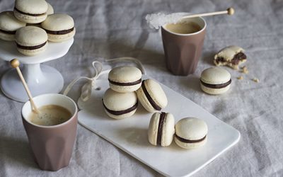 Chocolate Chestnut Macarons (Egg-free)