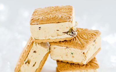 Peppermint Crisp Tart Ice Cream Sandwiches